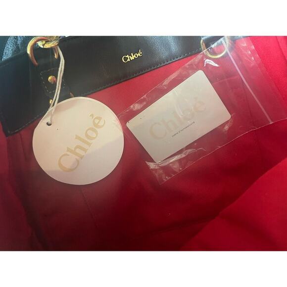 Chloe Eden Shoulder Bag Tote Black Calf leather Gold hardware Lambskin NWT - Picture 2 of 12